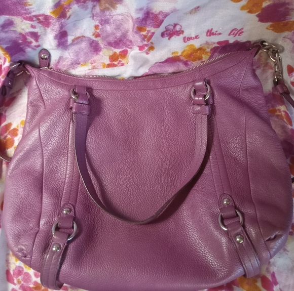 Coach Vintage Alexandra Purple Berry Leather Satchel/Shoulder Bag - Picture 7 of 14